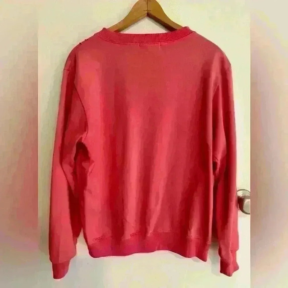Vintage 90’s Shenanigans button up sweatshirt pink with floral embroidery sz. S - Picture 2 of 13